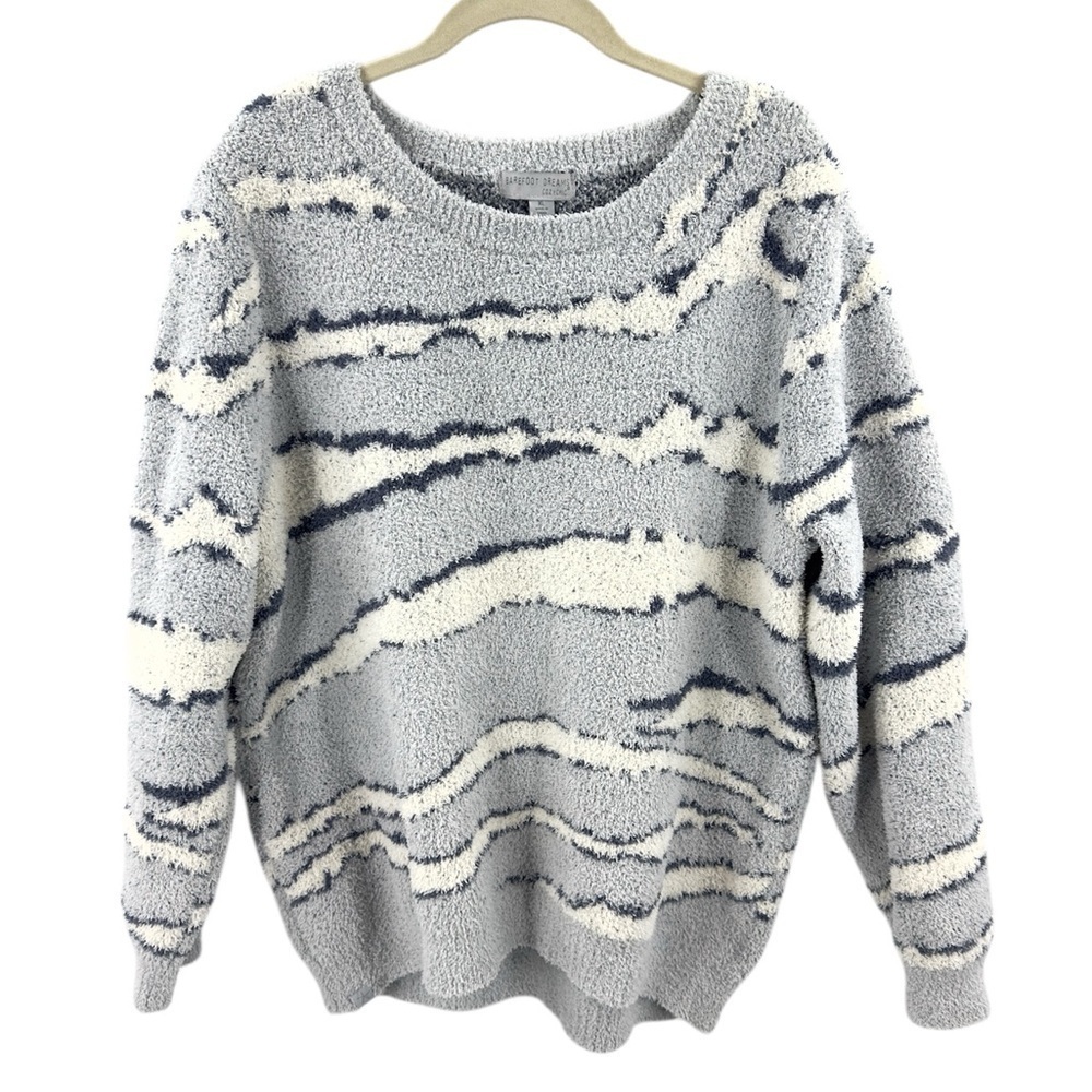 Barefoot Dreams Seaside Sweater Womens XL CozyChic Soft Cozy Luxury Zebra Relax
